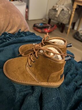 Nautica Chestnut Brown Suede Lace-Up Cozy Ankle Shoes